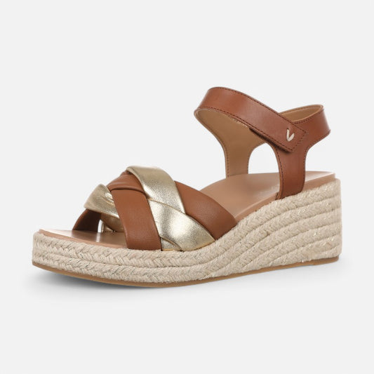 Saratoga Tan/Gold Leather