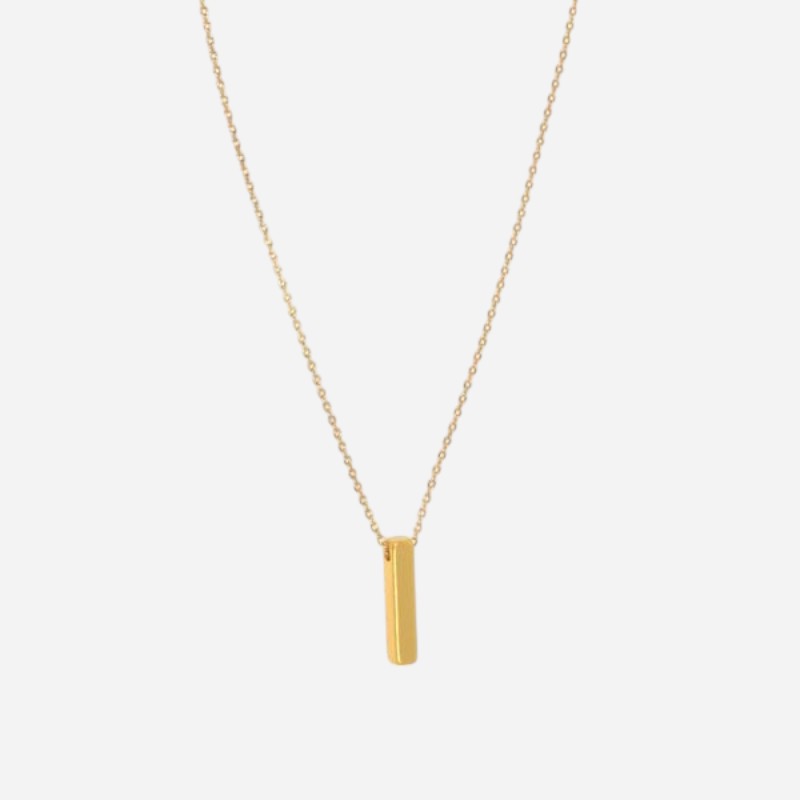 Vertical Bar Pendant Necklace Gold